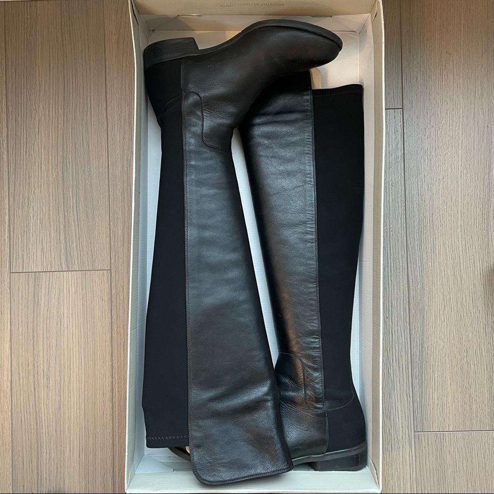Clarks Caddy Belle Black Leather Boots, size 8
